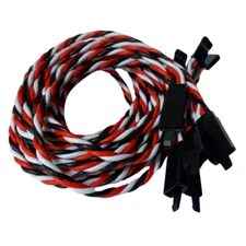 (5) 90CM ~3ft Twisted 20awg Servo Extension Leads Futaba w/ Built In Safety Clip