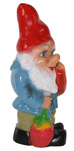 Enano de Jardín Decoración Figura Enano Con Calabaza Y Fresas de Plástico H 26 - Imagen 3 de 5