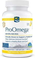 Nordic Naturals ProOmega 650EPA/450DHA 1000mg Lemon Flavor 60 Softgels EXP 01/27
