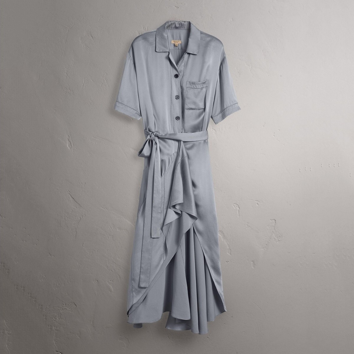 burberry silk shirt dress Burberry Highgrove Cascading Flowers Silk Shirt Dress In Yellow