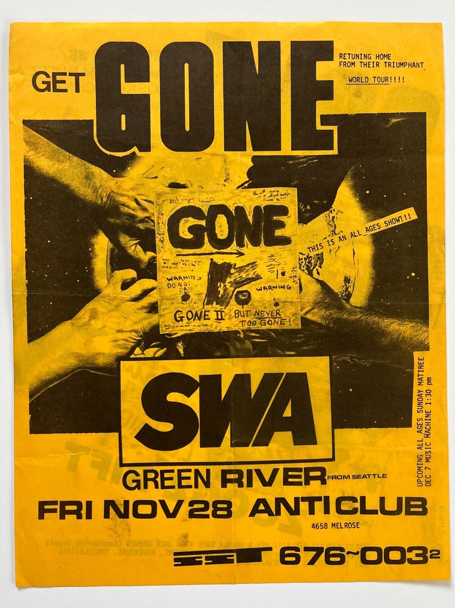 Green River Gone SWA Flyer Pearl Jam Poster Soundgarden Grunge