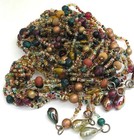 Vintage Estate Multi Strand Seed Bead Tassel Necklace 34" With 5 1/2" Drop Glass — photo 6