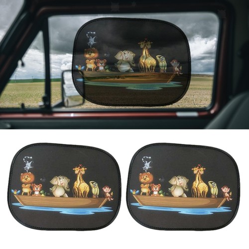 2Pcs Car Window Sun Shades Block Sunlight Automotive Sunshades Style B