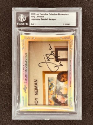 Tony LaRussa 2013 Leaf Masterpiece Cut Signature auto card 1/1 JSA Cardinals A's