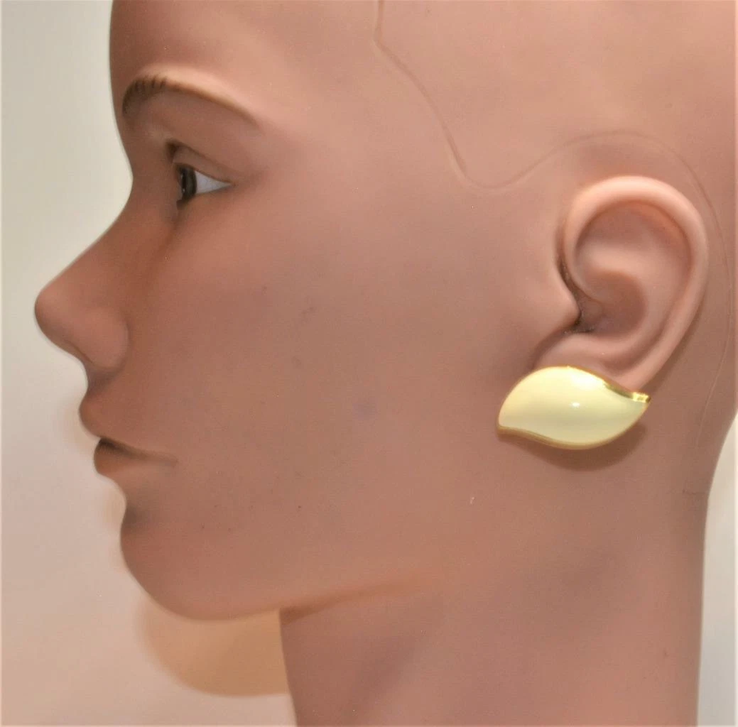 Boucles D'oreilles Créateur MONET Vintage - Clips, Perle, Plaqué Or
