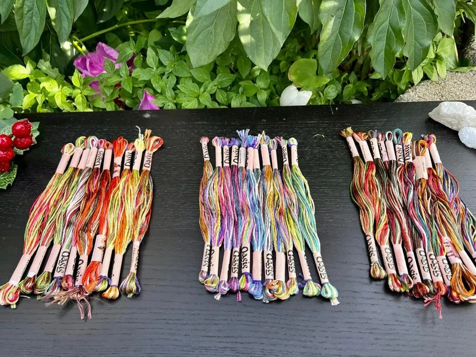 30 Silk Rayon Multicolor Threads Variegated Colors Silk Embroidery Thread Skeins - Image 4 of 4