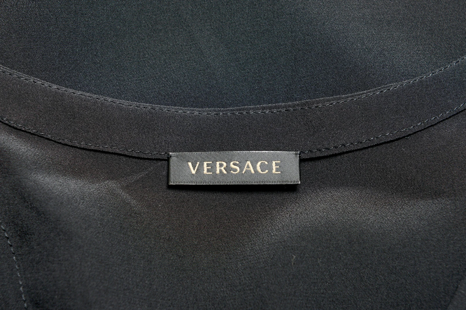 Mini abito senza maniche Versace donna seta nera US S IT 40