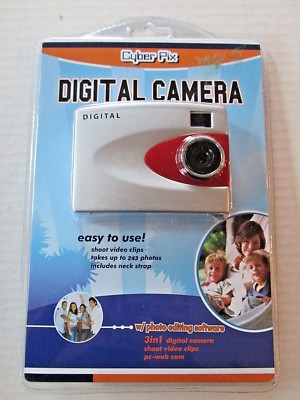New CyberPix 3-in-1 Digital Camera w/Photo Editing Software, Video PC-Web Cam