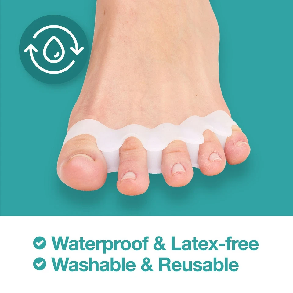 ZenToes Silicona Separadores de Puntera Espaciadores Correctos Hammertoe Alineación Alisador Foto 3 de 4
