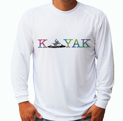 River Life Kayak Rafting Long Sleeve UPF 30 T-Shirt Sport Boat Sun UV Protection