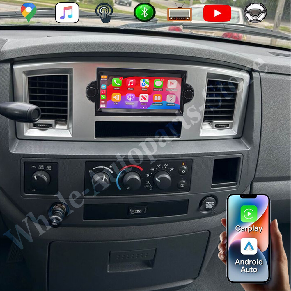 For 2006 2007 2008 DODGE RAM 1500 2500 3500 CarPlay Android 13 Radio GPS SWC
