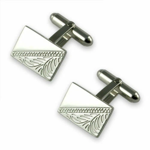 Versilberte Manschettenknöpfe rechteckige