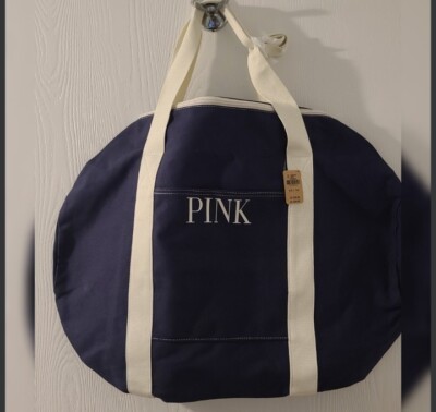Victoria's Secret PINK Gym Duffle Bag New With Tags! PINK University  Blue/White