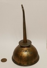 Vintage 6.5" EAGLE Thumb OILER! Copper Plated Advertising Tin OIL CAN 3.5" Dia