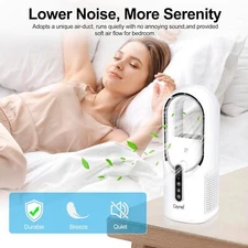 Portable Bladeless Desktop Personal Fan 11.8" for Home, Office and Bedroom White