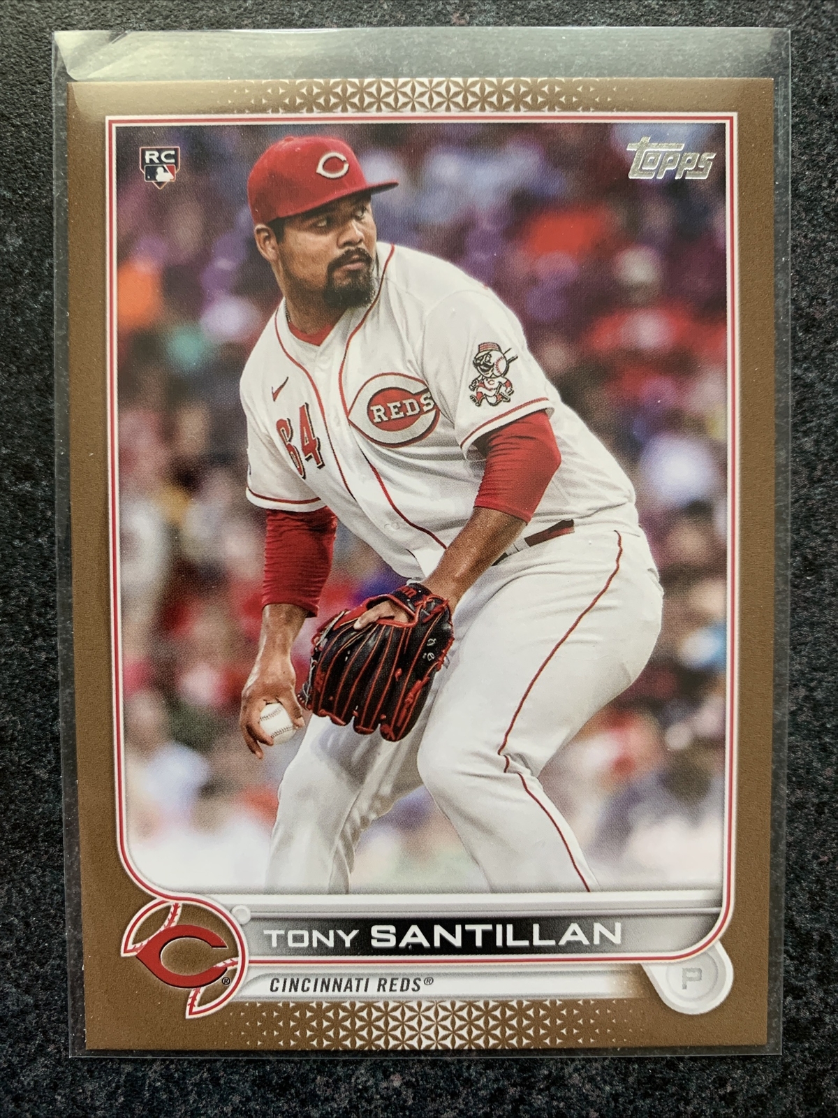 2022 Topps Series 1 Gold Parallel #111 Tony Santillan RC #/2022 Reds🔥🔥
