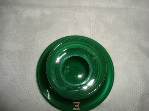 Rare Hadeland Norway Willy Johansson Green Ribbed candle Holder / Vase 1970's - Picture 5 of 9