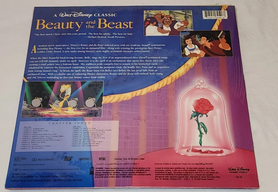 Walt Disney Classic "Beauty and the Beast" Laserdisc - Factory Sealed - Image 2 of 2