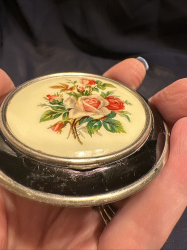 Polvere compatta da donna nera e argento floreale-vintage - Foto 18 di 18