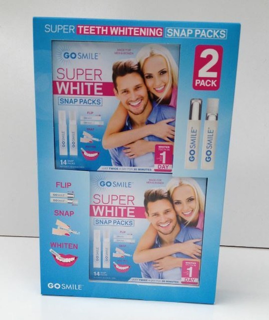 2 Pack Go Smile Super White Teeth Whitening System 14 Snap Pack Kit