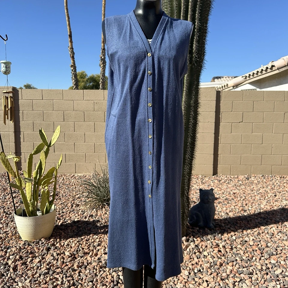 Plumero grande Marks & Spencer St. Michael Reino Unido Londres azul acanalado mezcla seda Foto 2 de 4