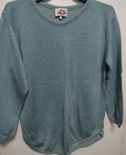 2 Vintage Swak Women's Sweaters Size Large made in USA pink/sage green lot of 2