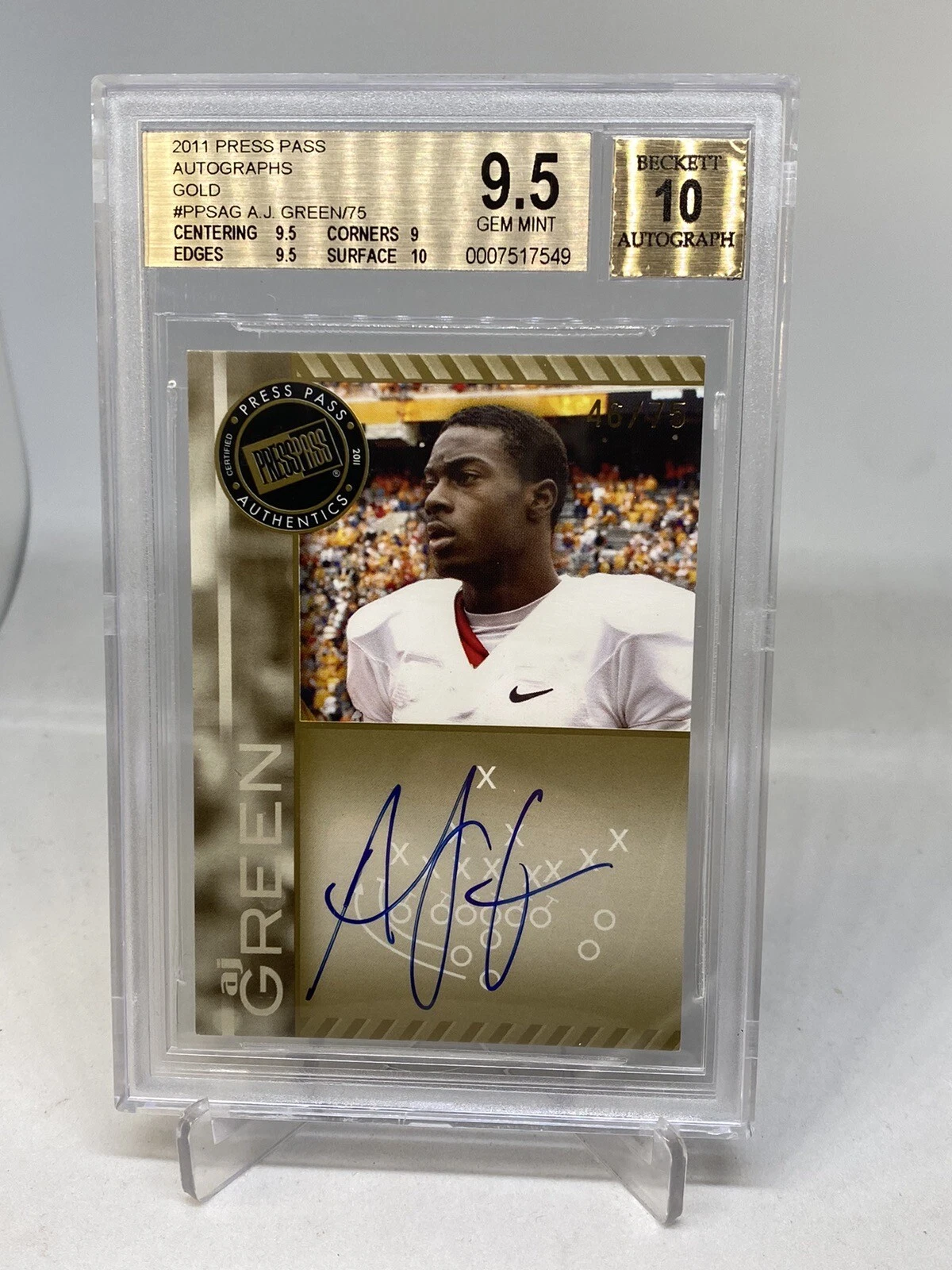 AJ Green Press Pass Autographs #PPSAG Silver