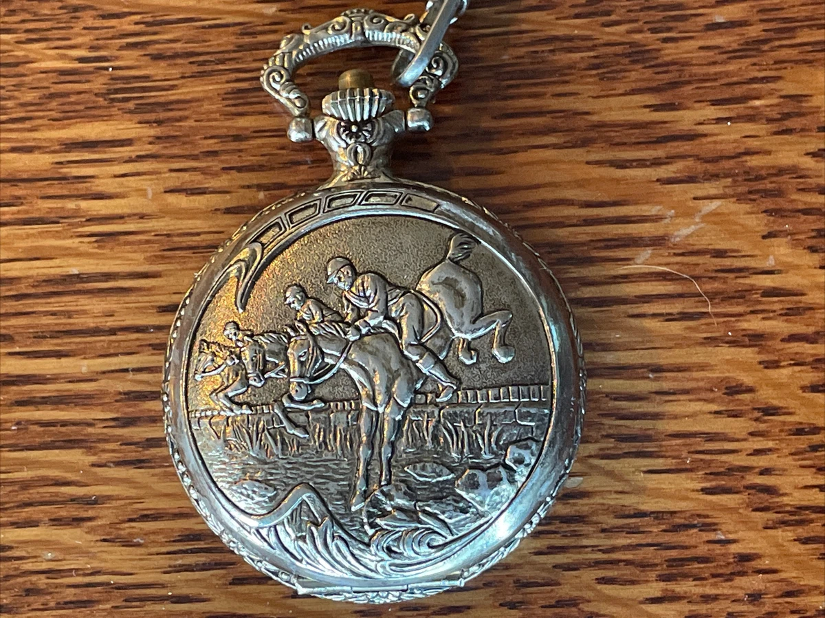 Vintage Remington Engraved Jumping Horse Steeple Chase Pocket