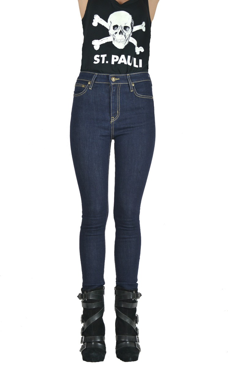 KILL CITY DARK INDIGO DENIM CLASSIC SKINNY HIGH WAISTED