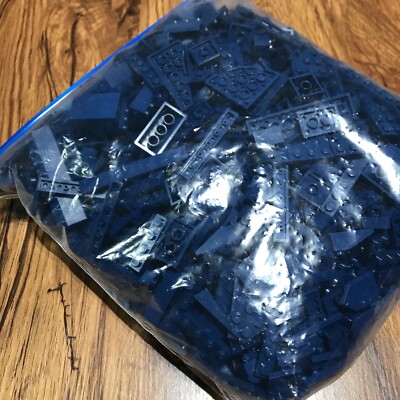 Lego Bulk Konvolut verschiedene DUNKELBLAUE Steine & Bausteine, Platten & Fliesen 1kg