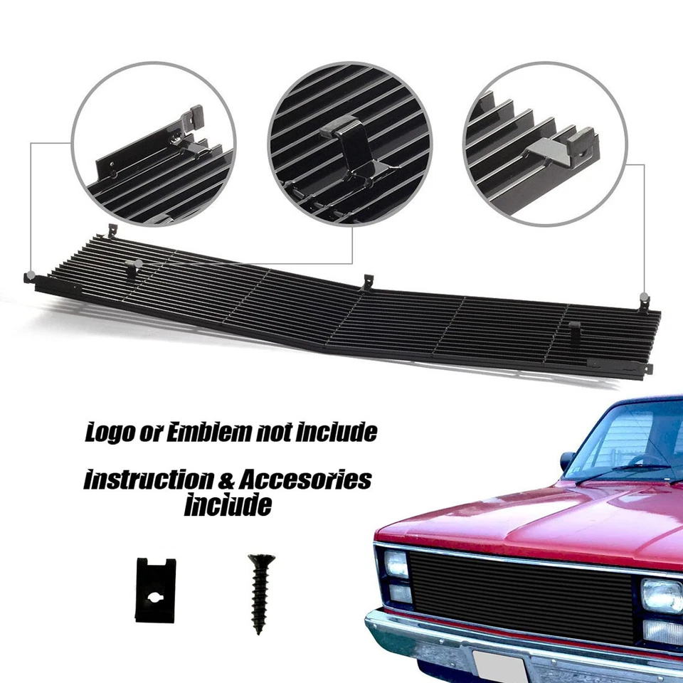 Fits 1981-1987 Chevy Blazer/C/K Pickup/GMC Front Billet Grille Black Grill - Изображение 4 из 4