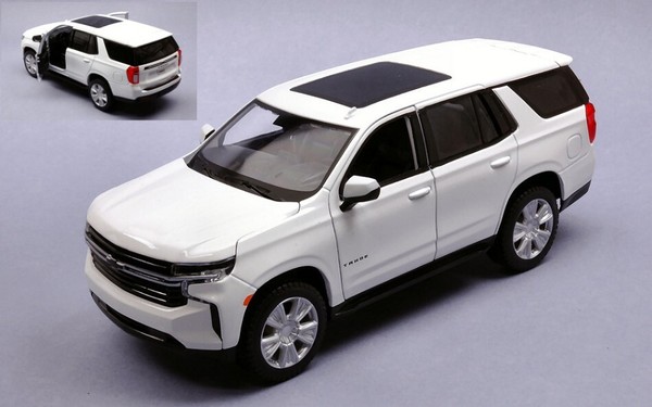 Maisto 1/24 Chevrolet Tahoe 2021 Weiss Modellbau Statisches Modell Diecast-image