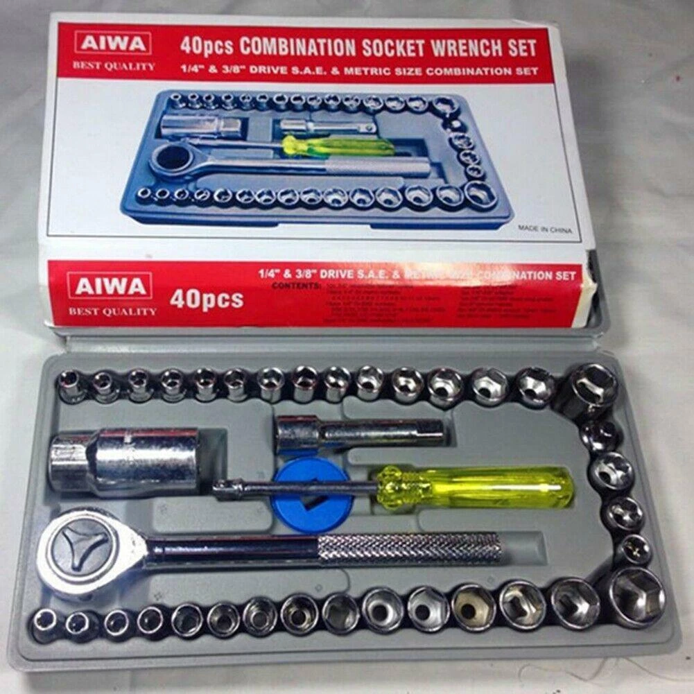 AIWA 40 Pcs Socket Wrench and Tool Kit Set Screwdriver