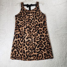 Heart Soul Dress Womens Medium Brown Leopard Mini Coquette Bows Capsule Hoco