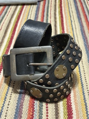 Diesel Womens Black Studded Leather Belt Vintage Diesel Black Leather Belt 1970s. Black Leather Belt  main image 2