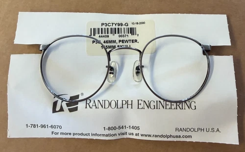 US GI Eyeglass Frame Randolph Engineering P3C7Y99-G 46mm-145mm Silver