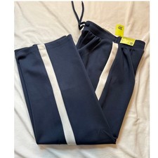 All in Motion Airy Sleek Wide Leg Pant Navy Blue Cream Stripe High Rise XS NEW