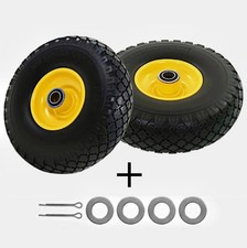 Lot 2 roues increvables PU 25,5cm + accessoires - diable, brouette, chariot