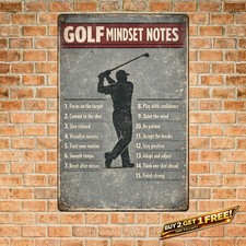 Golf Life Lessons Sign Funny Sports Hobby Motivation Metal Tin Wall Art