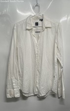 Boss Hugo Boss Mens White Striped Long Sleeve Slim Fit Button-Up Shirt Size L