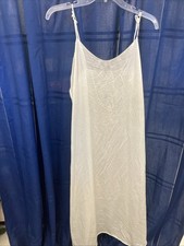 Vintage Vanity Fair Long Slip Dress Nylon Size 36 32  /42 White