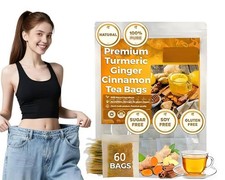 Turmeric, Ginger, Cinnamon Tea Bags, 100 Natural  No Additives  Caffeine Free
