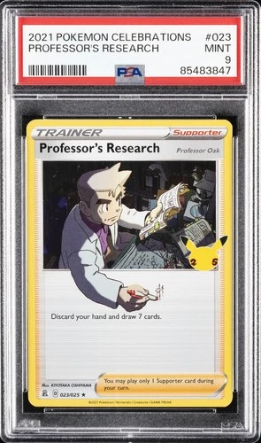 2021 POKEMON CELEBRATIONS #023 PROFESSOR'S RESEARCH PSA 9