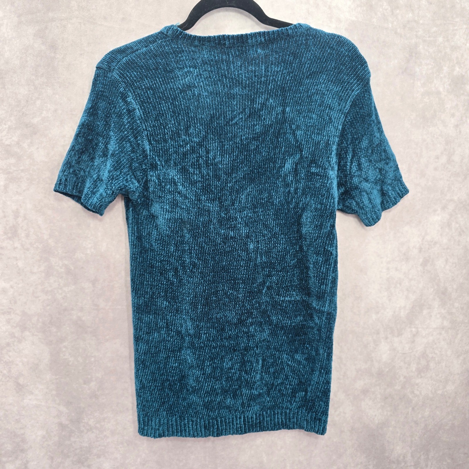 Carolyn Taylor Green Chenille Granny Artsy Cozy Electric Preppy Sweater Top XL image 2