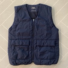 Zara Navy Puffer Vest Unisex Kids Size 11-12Y