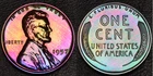 1957 PROOF Lincoln 1 One Cent TRULY STUNNING MONSTER Rainbow Toning (54-39)
