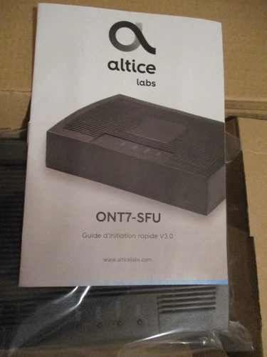 Boitier Fibre ONT SFR RED Altice Labs + câble Ethernet + transfo + boîte