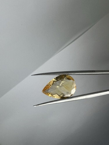CITRINO NATURALE 3,94CT taglio GOCCIA 10x15mm PIETRA PREZIOSA - Imagen 2 de 5