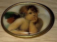 Vintage Ornate Gilt Metal Cherub Cameo Table Lighter — listing 3