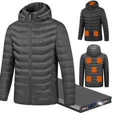 8 Areas Electric USB Heated Jacket With Battery Men Women Heating Thermal Coat
